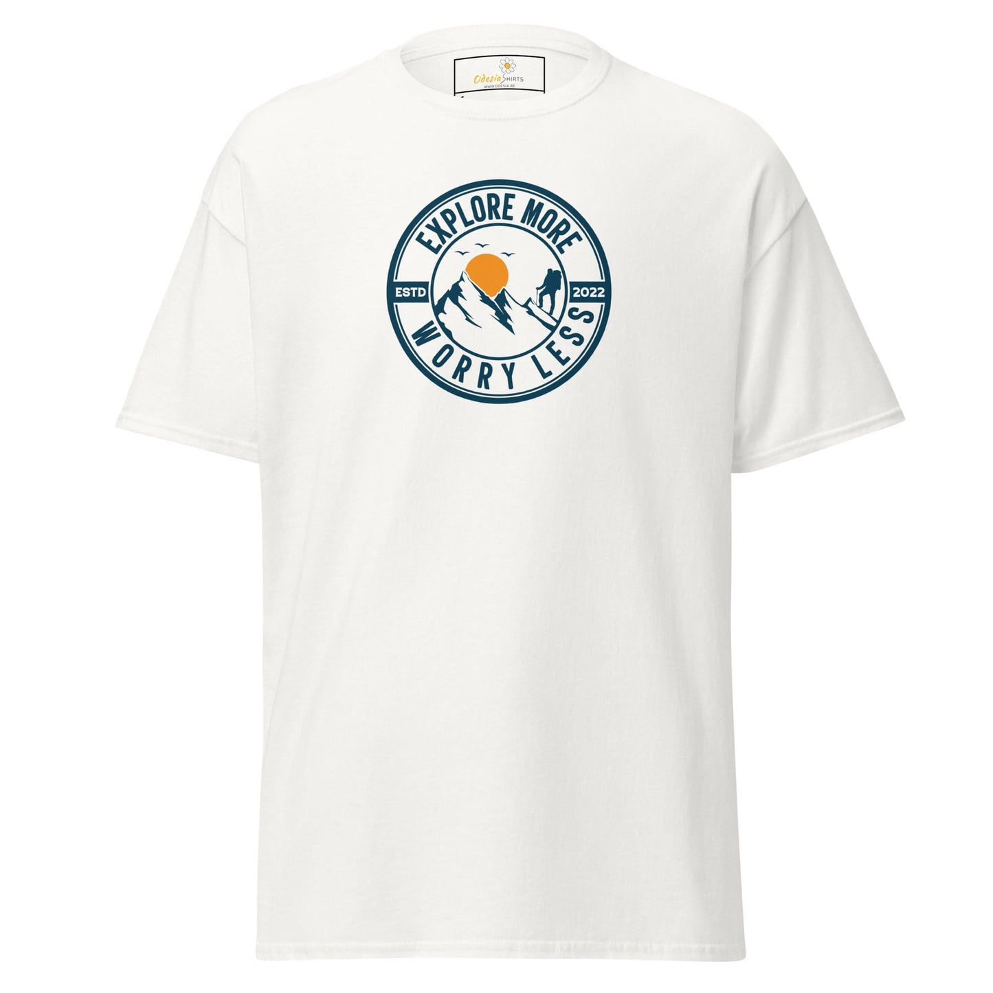 Unisex classic t-shirt - ADVENTURE EXPLORE WORRY LESS - REGULAR - White / S