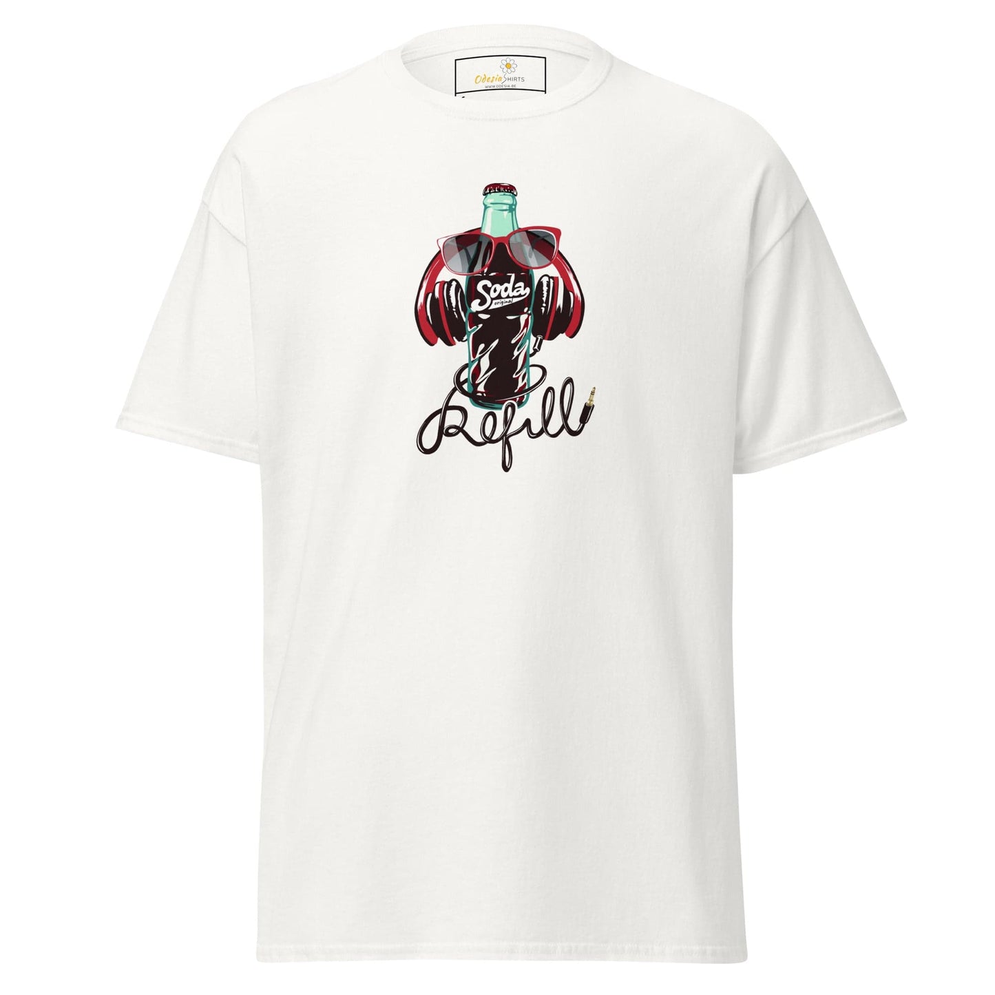 White graphic T-shirt for men and women available in sizes S to XL