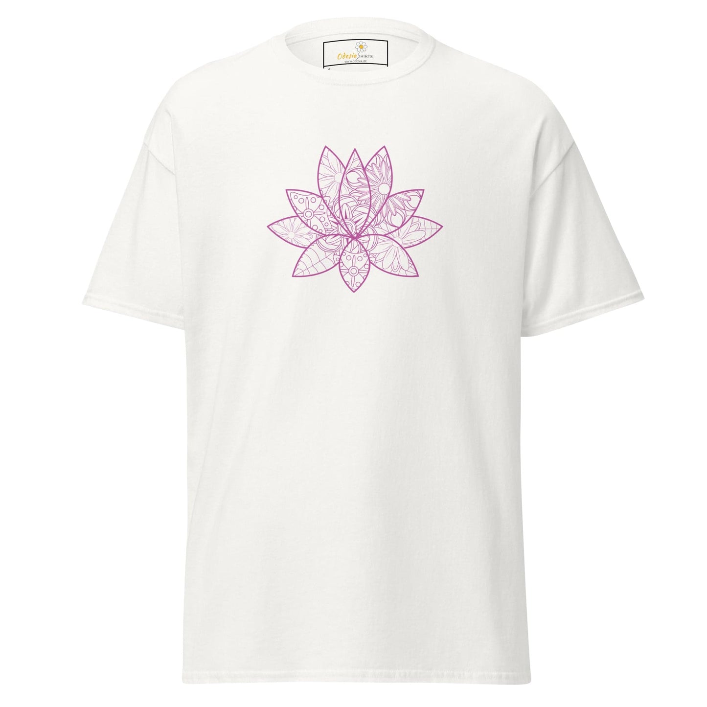 Unisex classic t-shirt - NATURE SPIRITUAL LOTUS FLOWER - REGULAR - White / S