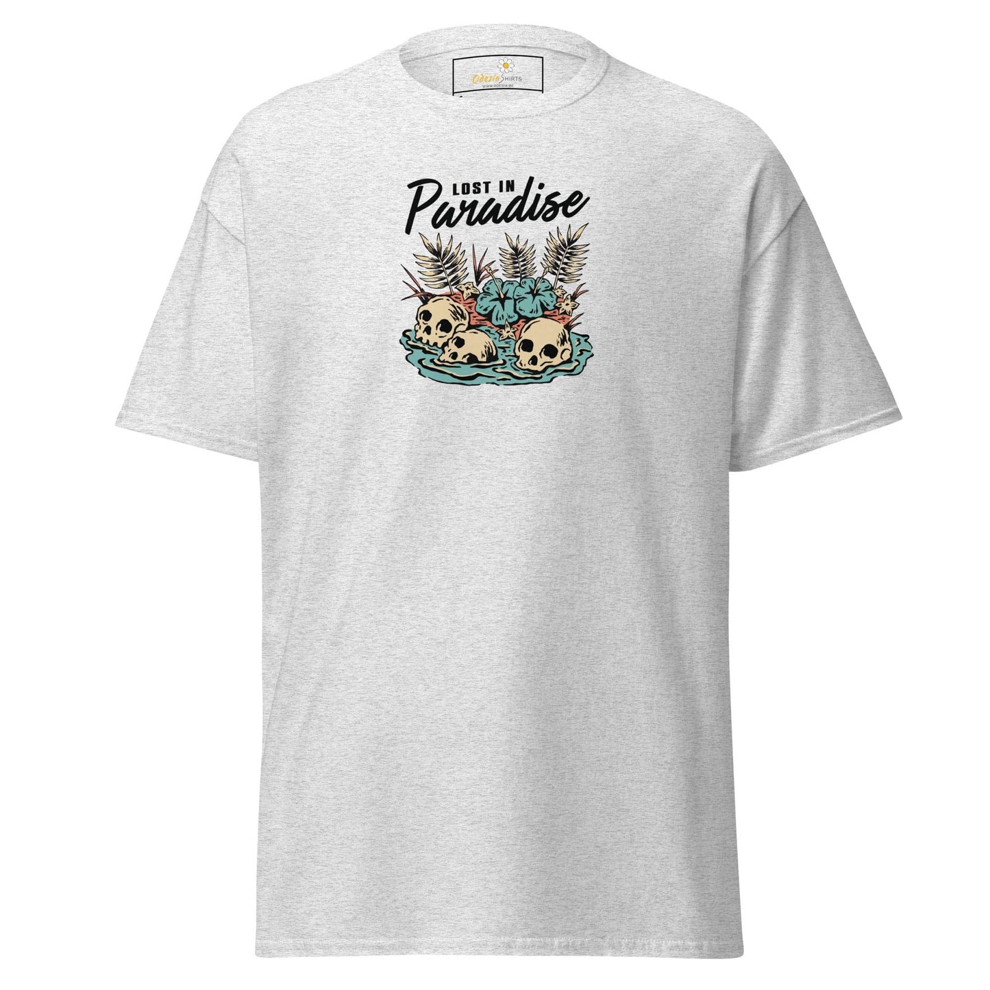 Unisex classic tee - SKULL LOST IN PARADISE - REGULAR - Ash / S