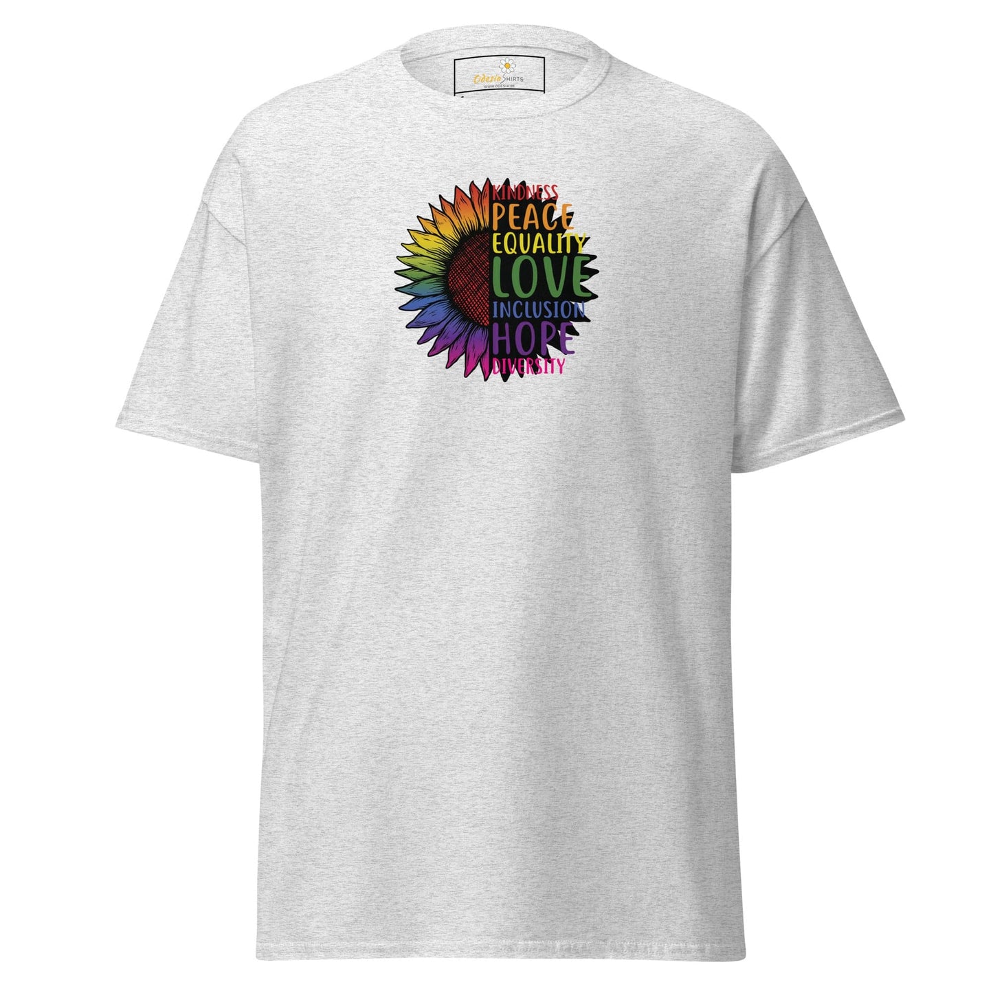 Unisex classic t-shirt - LGBTQ PEACE AND LOVE - REGULAR - Ash / S