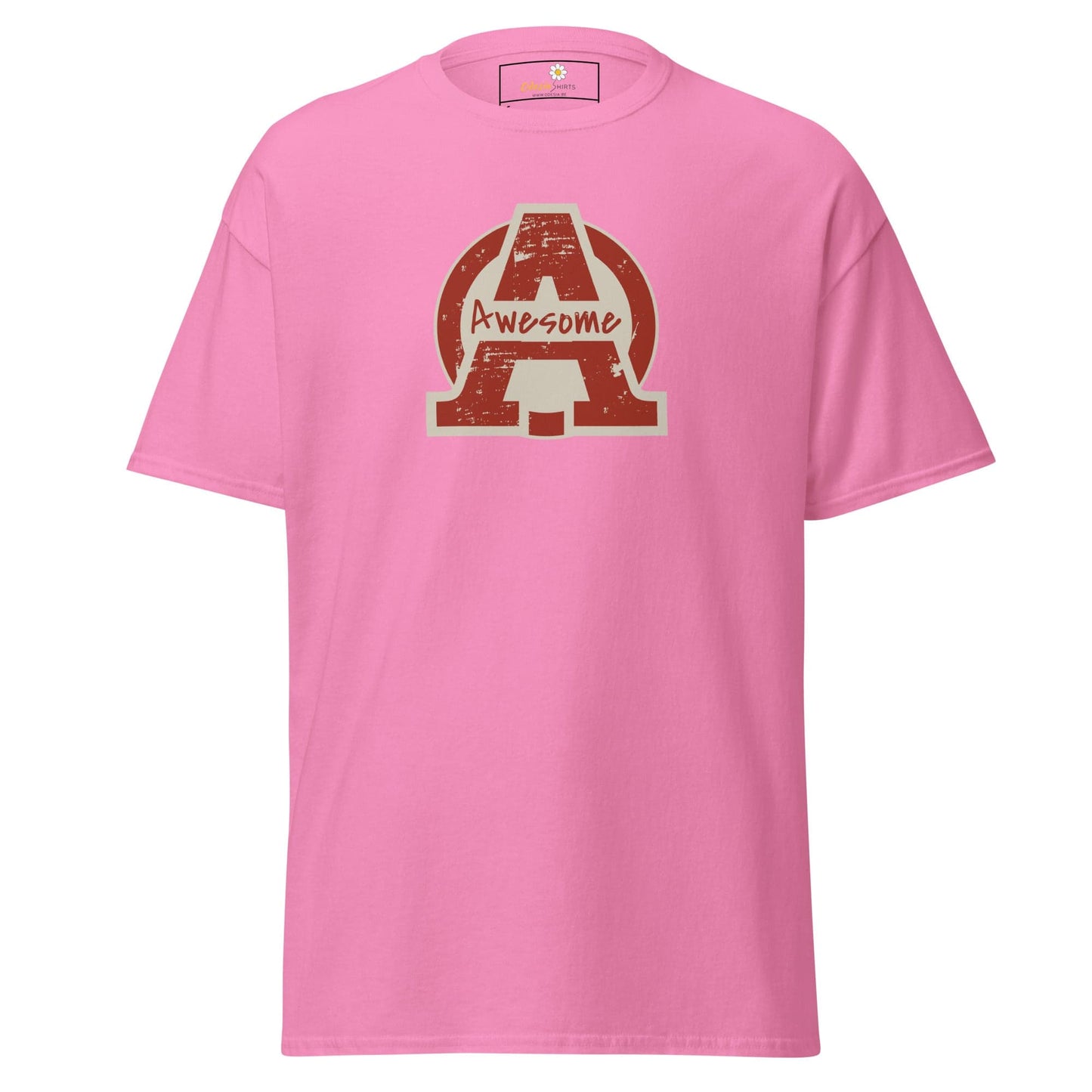 Unisex classic t-shirt - TEXT AWESOME - REGULAR - Azalea / S