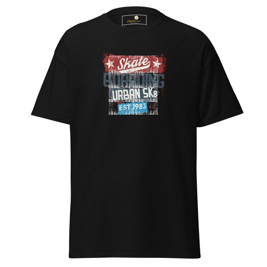 Unisex classic t-shirt - URBAN SKATE - REGULAR - Black / S