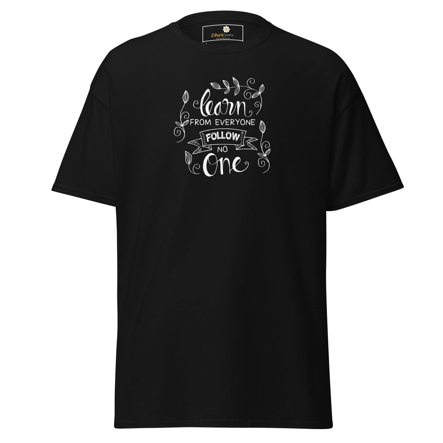 Unisex classic t-shirt - TEXT LEARN FROM EVERYONE - REGULAR - Black / S