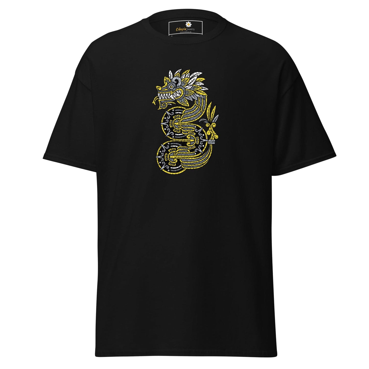 Unisex classic t-shirt - MYSTIC YELLOW GREY DRAGON - REGULAR - Black / S