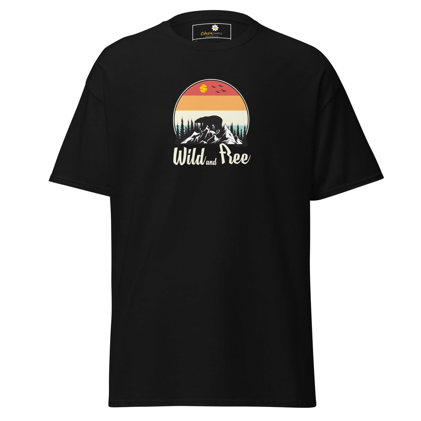 Unisex classic t-shirt - ADVENTURE WILD AND FREE - REGULAR - Black / S