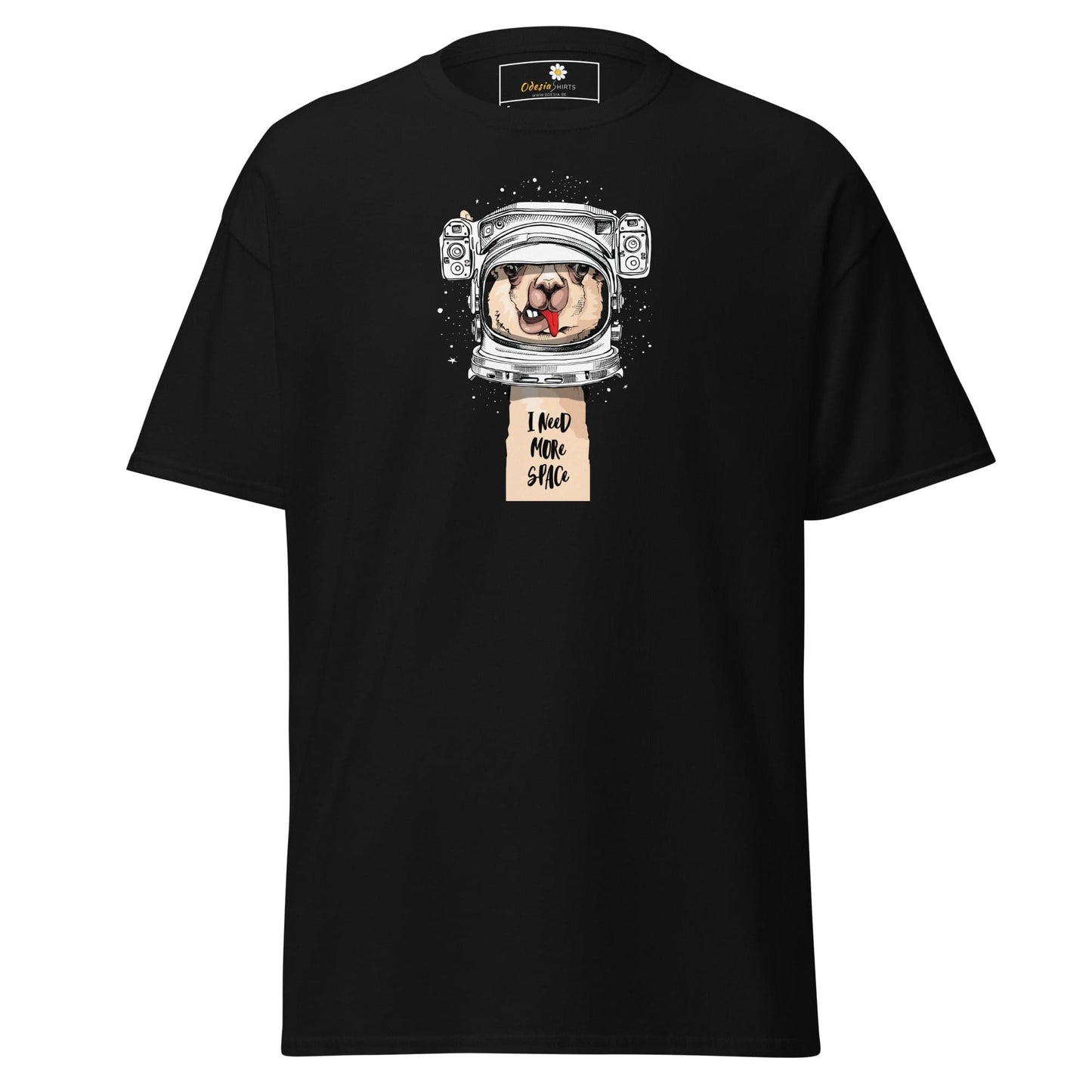 Unisex classic t-shirt - ASTRONAUT FUN LAMA SPACE - REGULAR - Black / S