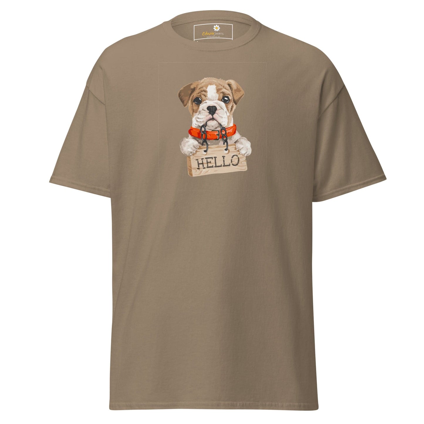 Unisex classic t-shirt - ANIMALS HELLO PUPPY - REGULAR - Brown Savana / S