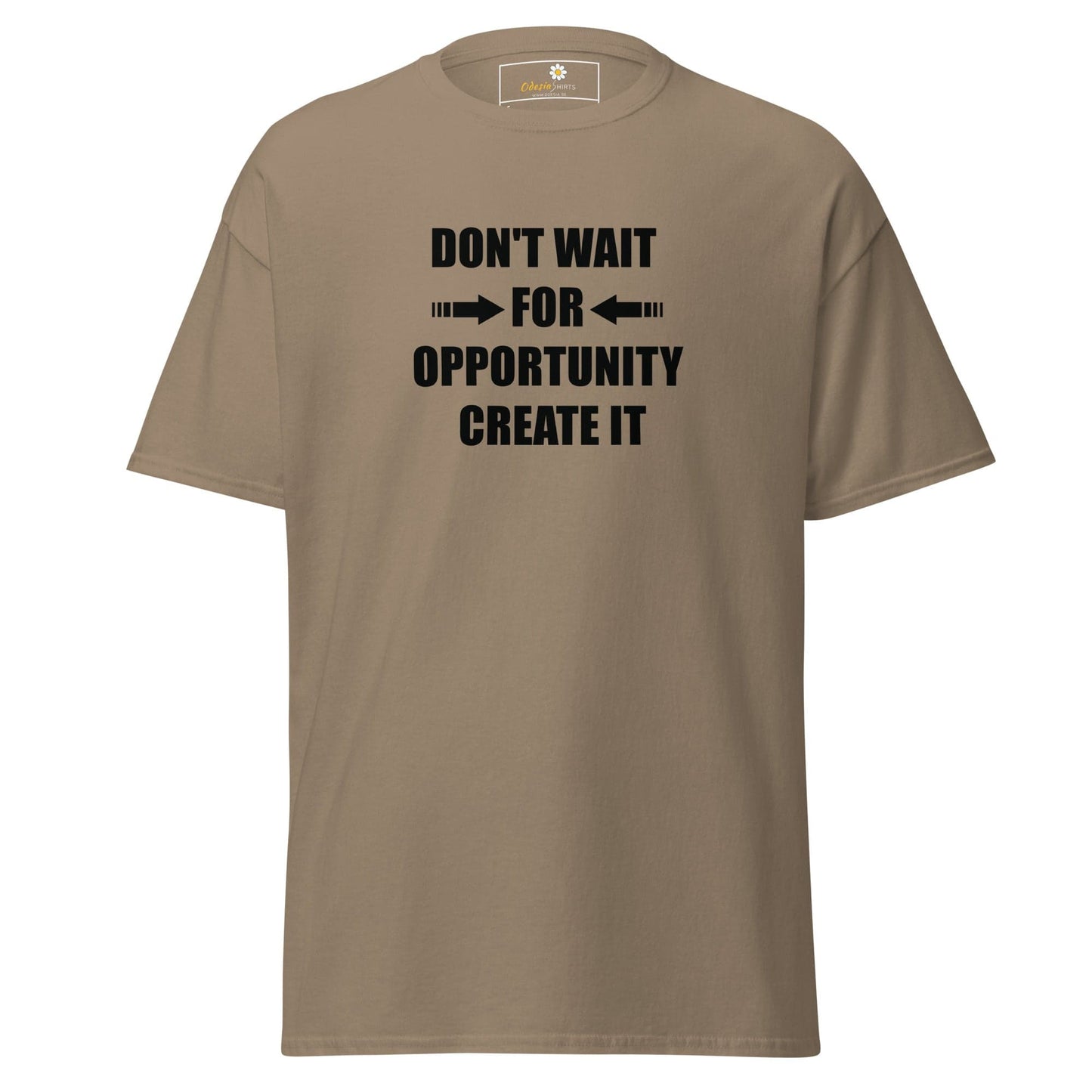 Unisex classic tee - TEXT DONT WAIT OPPORTUNITY - REGULAR - Brown Savana / S