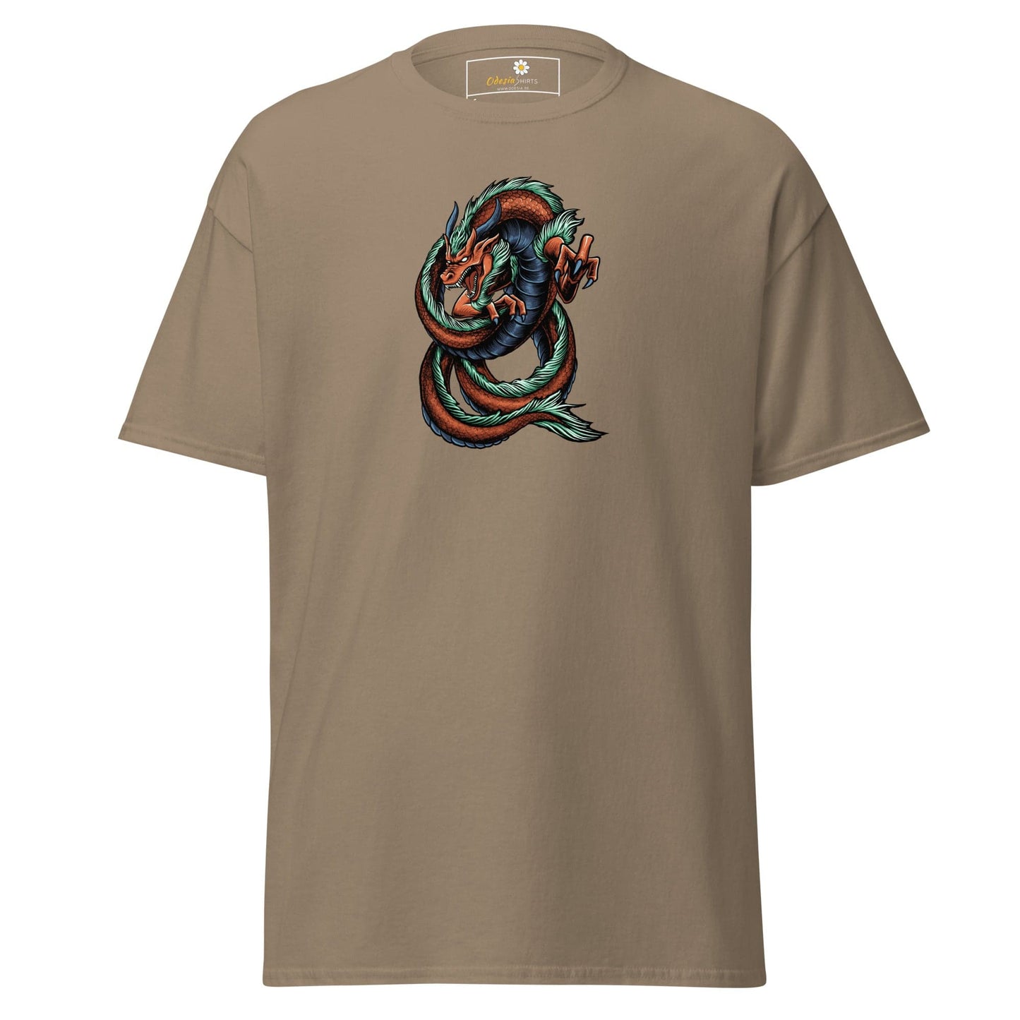 Unisex classic tee - MYSTIC RED GREEN DRAGON - REGULAR - Brown Savana / S