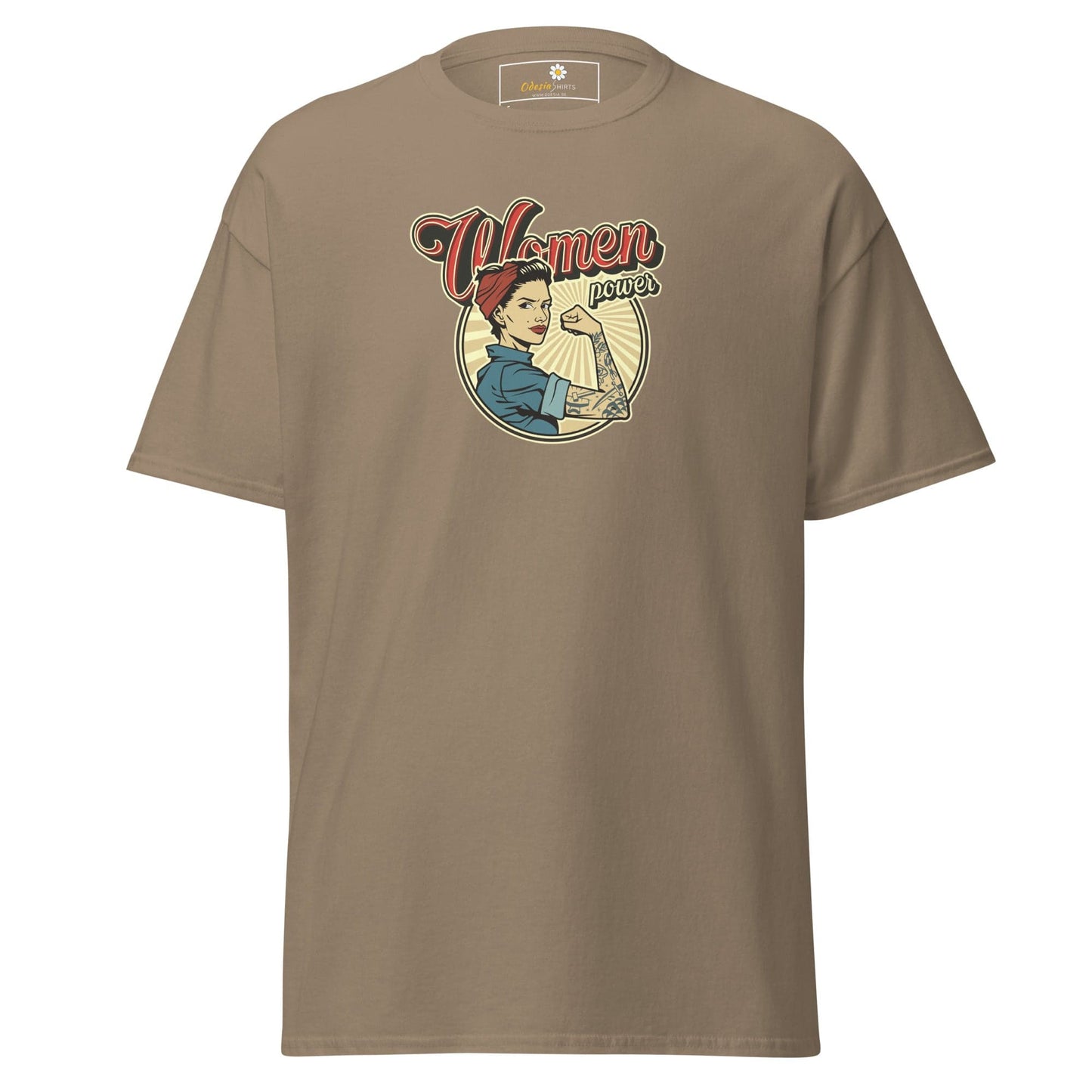 Unisex classic t-shirt - VINTAGE WOMEN POWER - REGULAR - Brown Savana / S