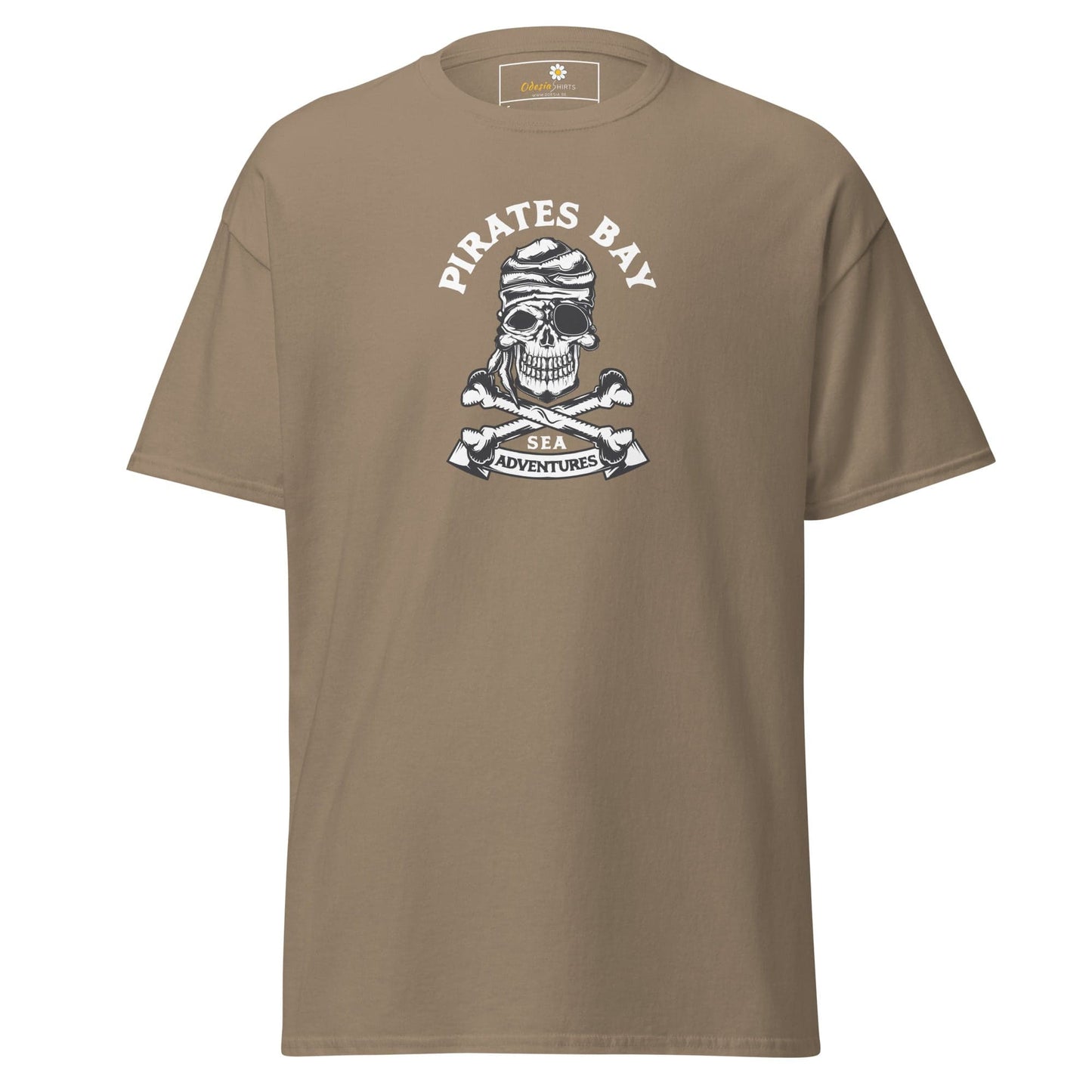 Unisex classic t-shirt - SKULL PIRATES BAY - REGULAR - Brown Savana / S