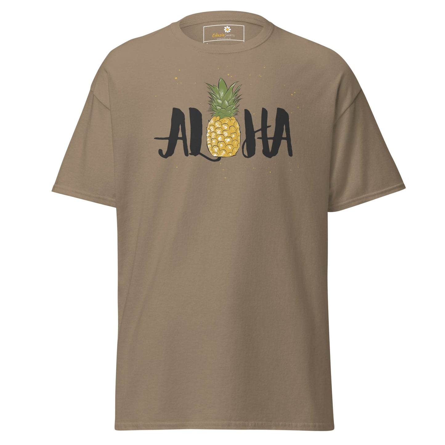 Unisex classic t-shirt - POSITIVE ALOHA HAWAI PINEAPPLE - REGULAR - Brown Savana / S
