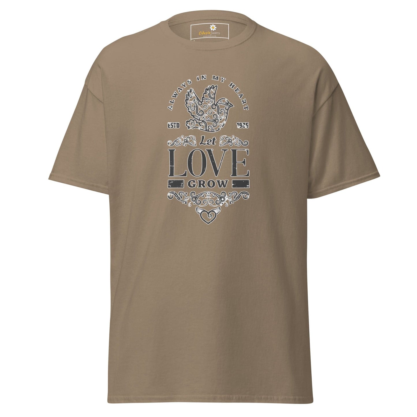 Unisex classic tee - POSITIVE LET LOVE GROW - REGULAR - Brown Savana / S