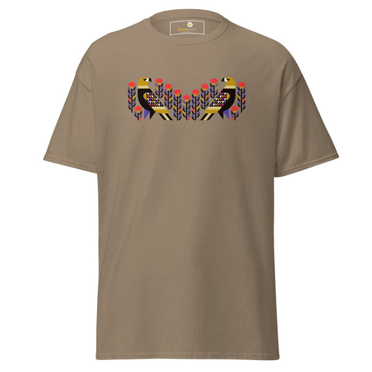 Unisex classic tee - WILD LIFE PERU BIRDS - REGULAR - Brown Savana / S