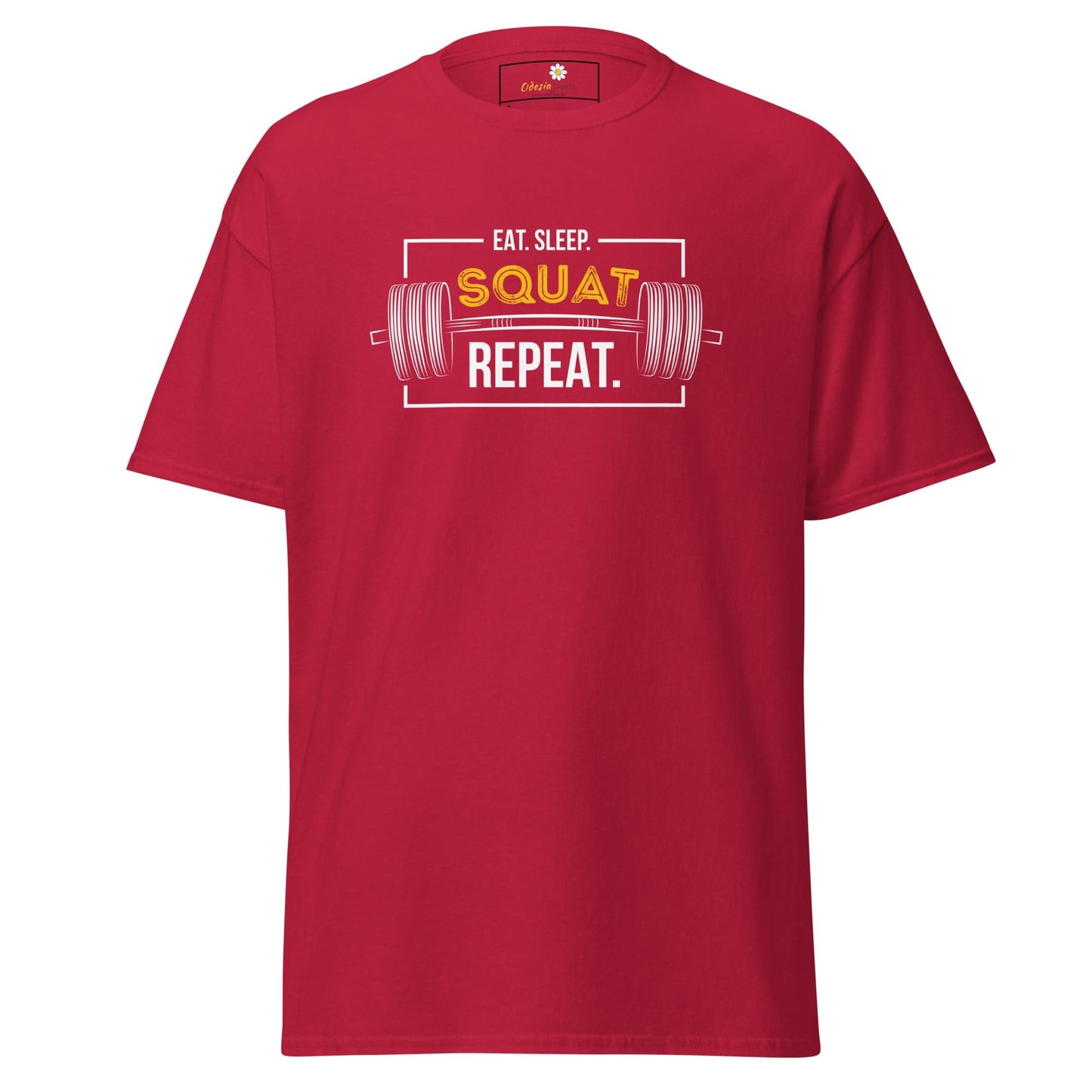 Unisex classic t-shirt - SPORT SQUAT REPEAT - REGULAR - Cardinal / S