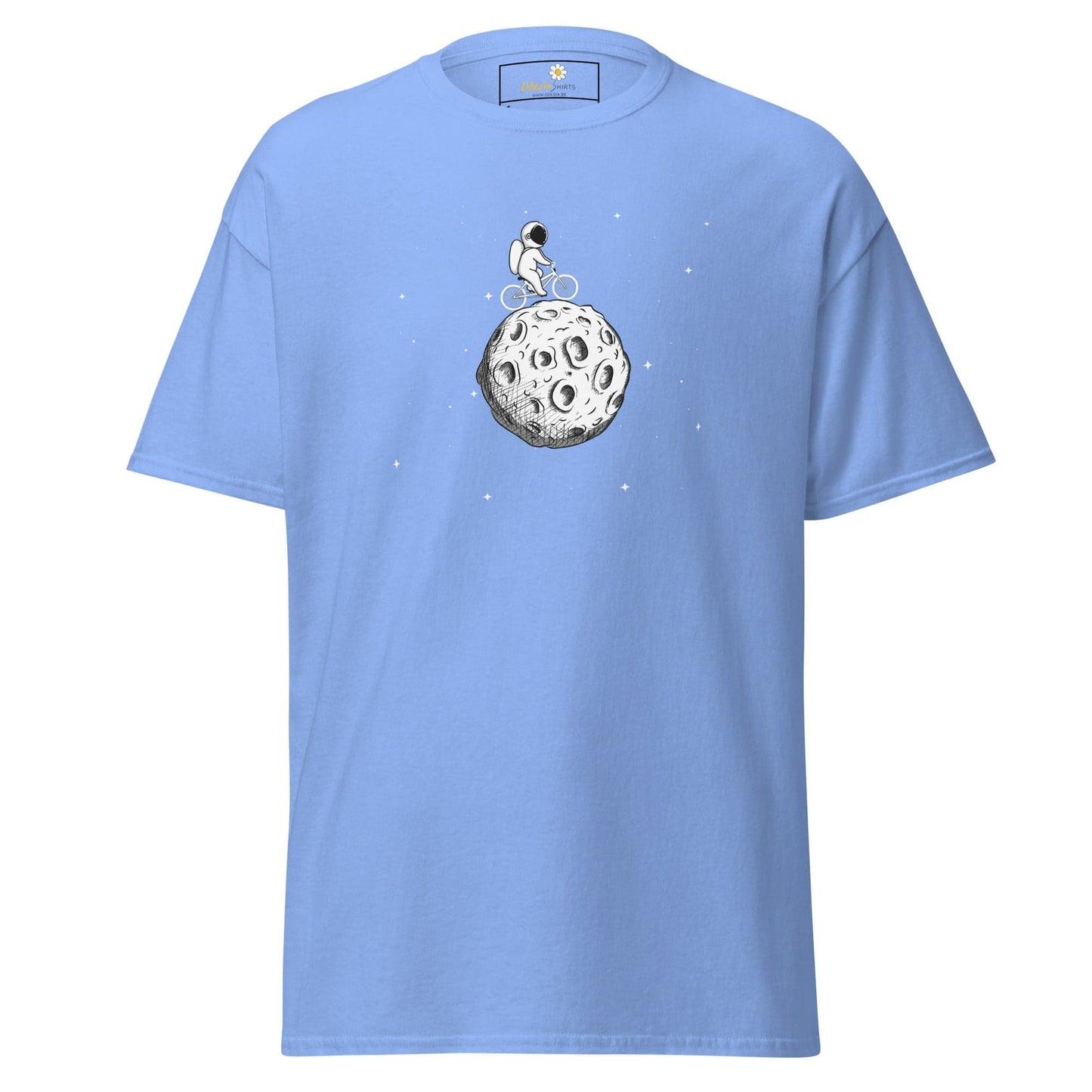 Unisex classic t-shirt - ASTRONAUT RIDING BIKE MOON - REGULAR - Carolina Blue / S
