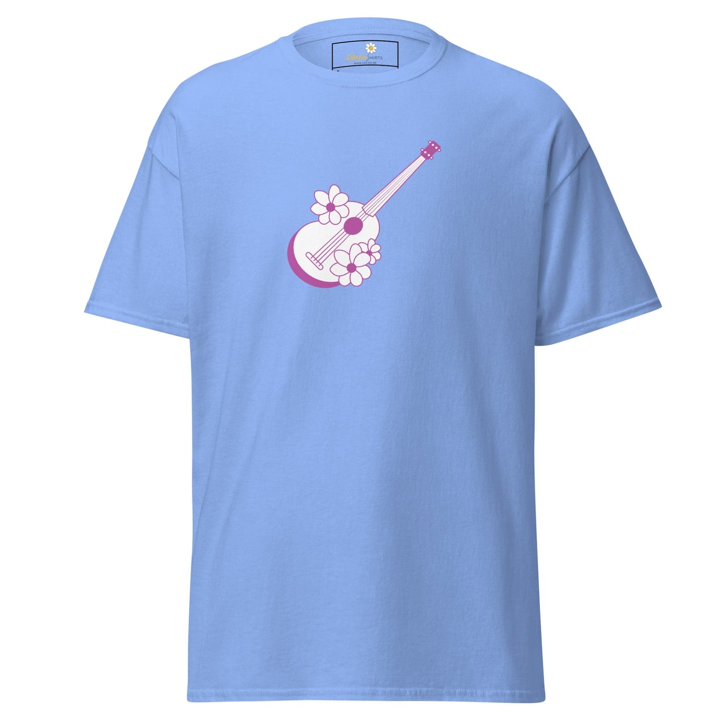 Unisex classic t-shirt - MUSIC GUITAR FLOWERS - REGULAR - Carolina Blue / S