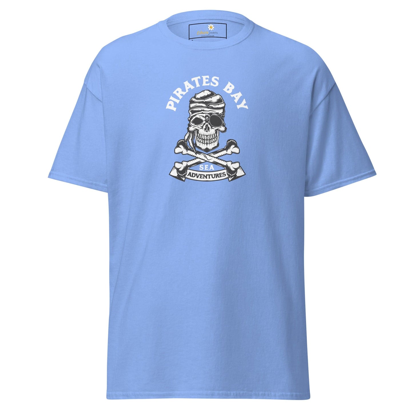 Unisex classic t-shirt - SKULL PIRATES BAY - REGULAR - Carolina Blue / S