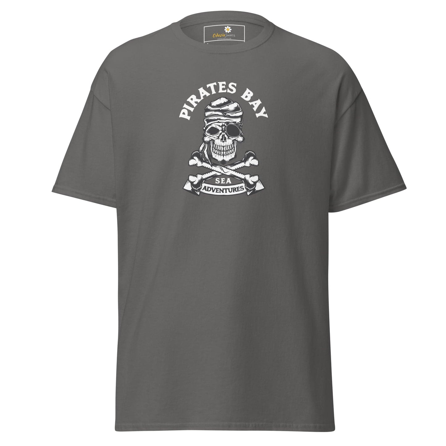 Unisex classic t-shirt - SKULL PIRATES BAY - REGULAR - Charcoal / S