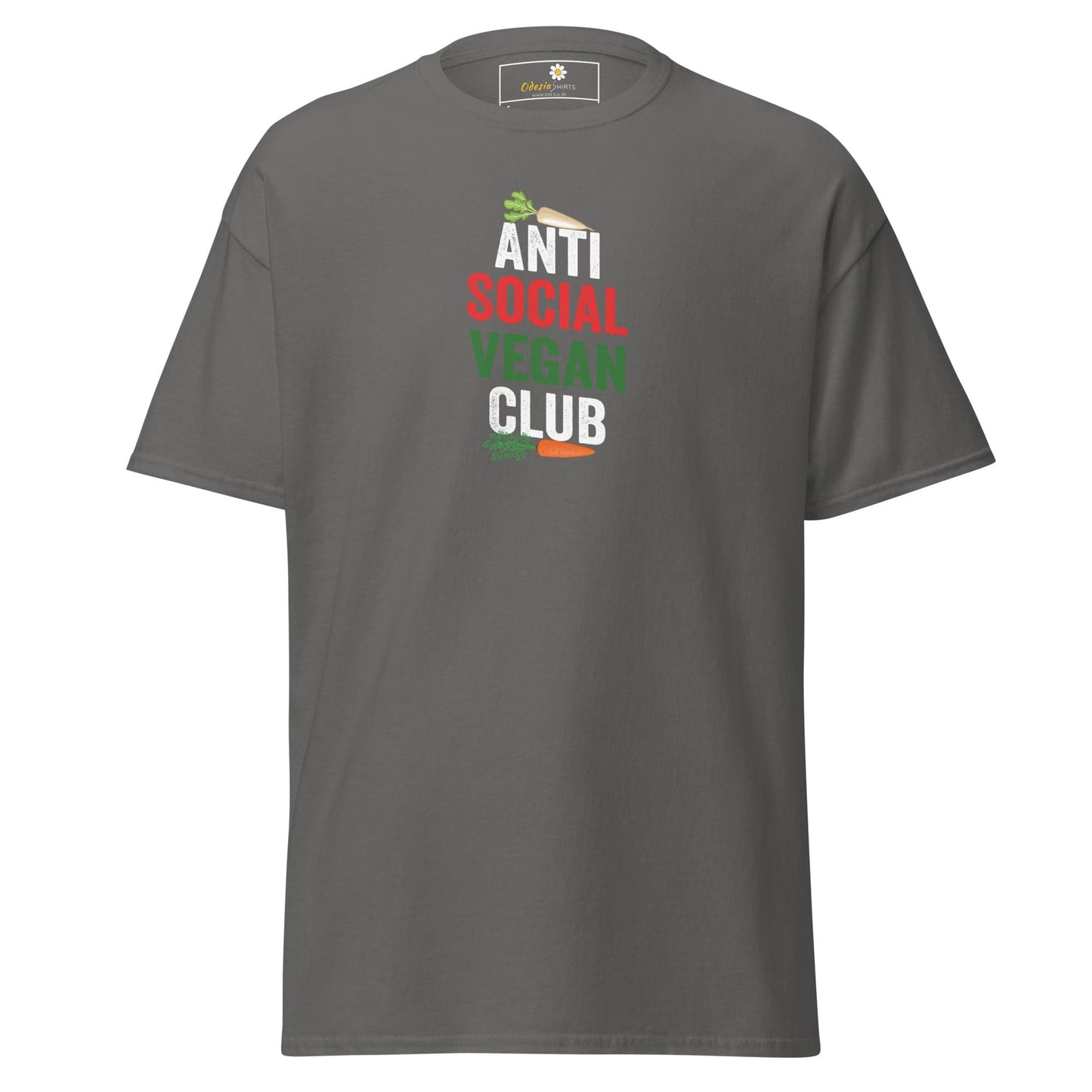 Unisex classic tee - GREEN VEGAN CLUB - REGULAR - Charcoal / S