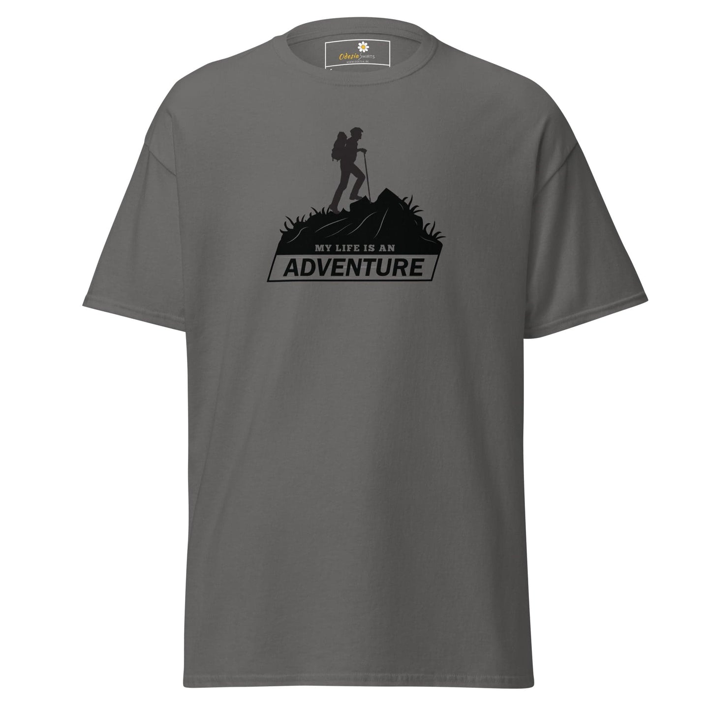 Unisex classic t-shirt - ADVENTURE MOUNTAIN - REGULAR - Charcoal / S