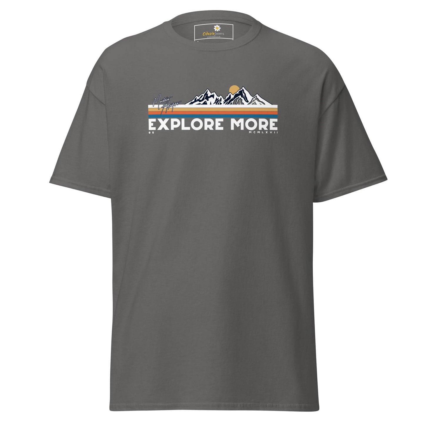 Unisex classic t-shirt - ADVENTURE EXPLORE MORE - REGULAR - Charcoal / S