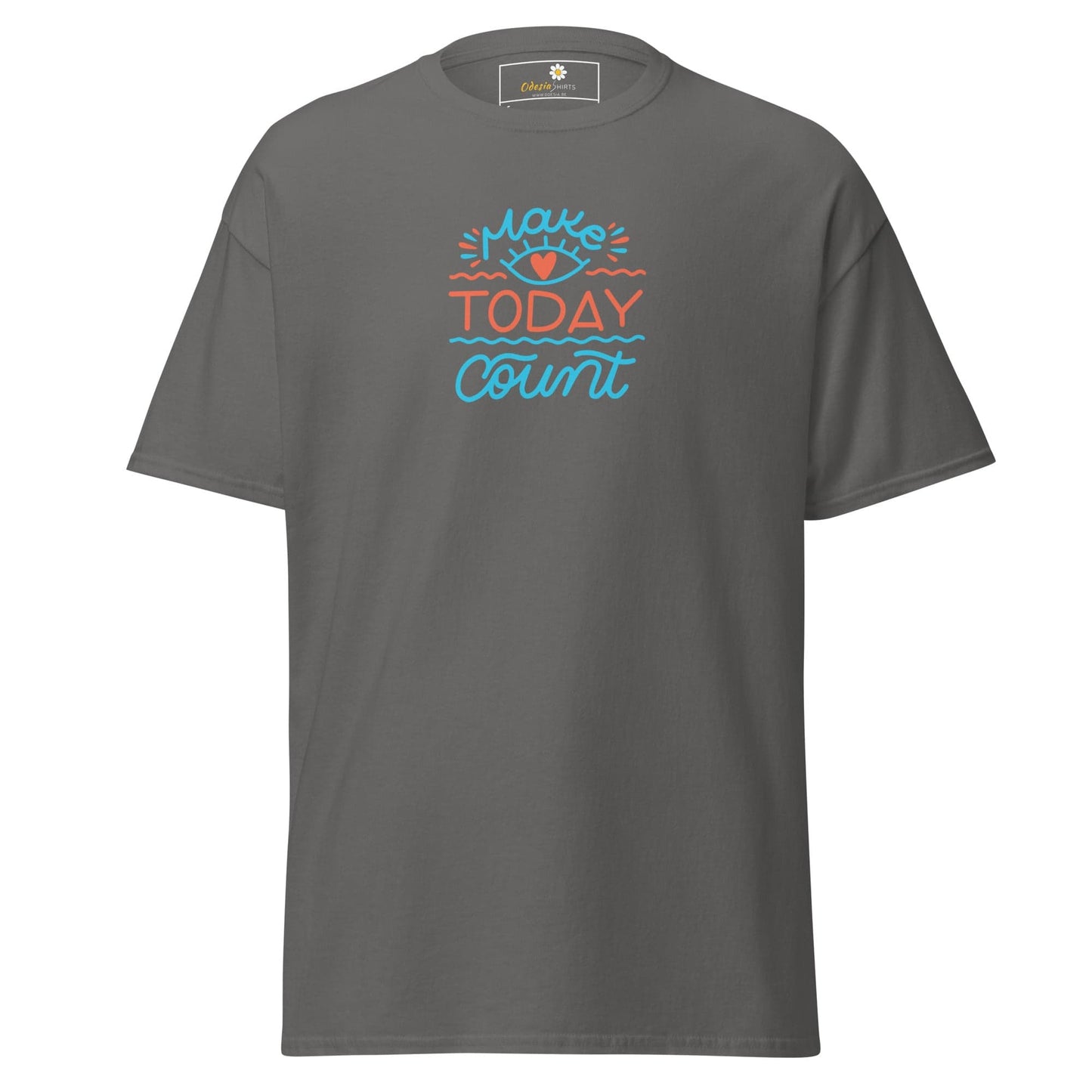 Unisex classic t-shirt - TEXT TODAY COUNT - REGULAR - Charcoal / S