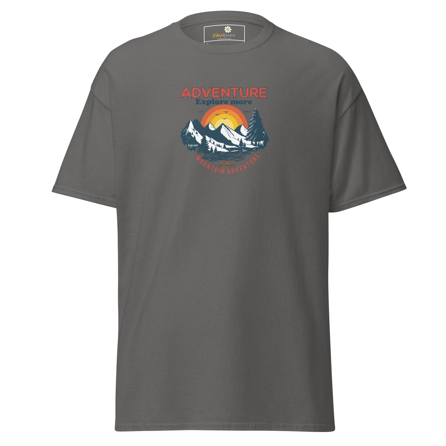 Unisex classic t-shirt - ADVENTURE EXPLORE MORE - REGULAR - Charcoal / S
