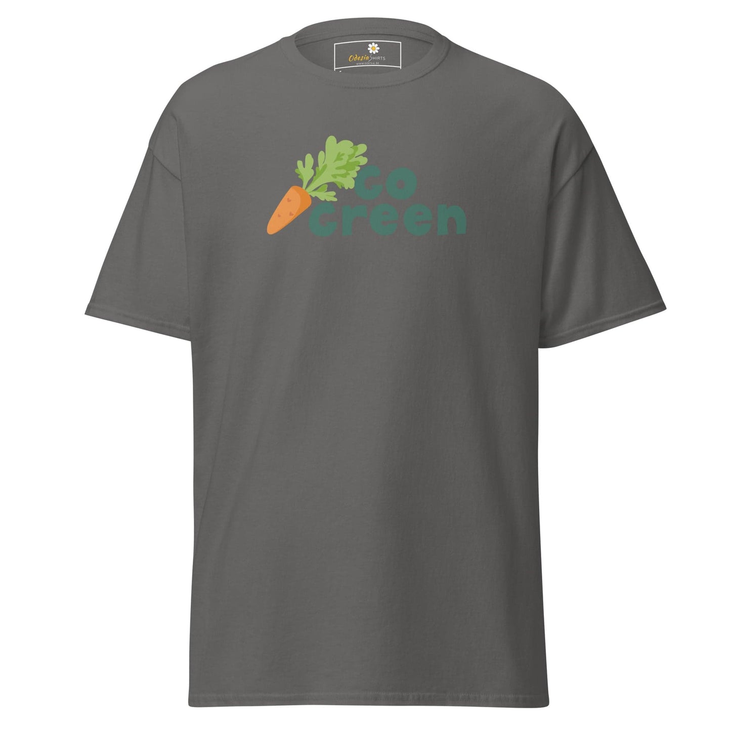 Unisex classic t-shirt - VEGAN GO GREEN - REGULAR - Charcoal / S