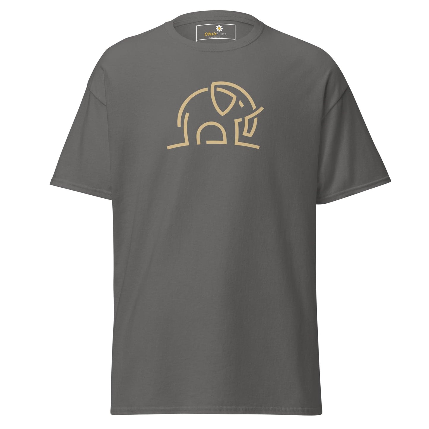 Unisex classic tee - WILD LIFE ELEPHANT LINES - Charcoal / S