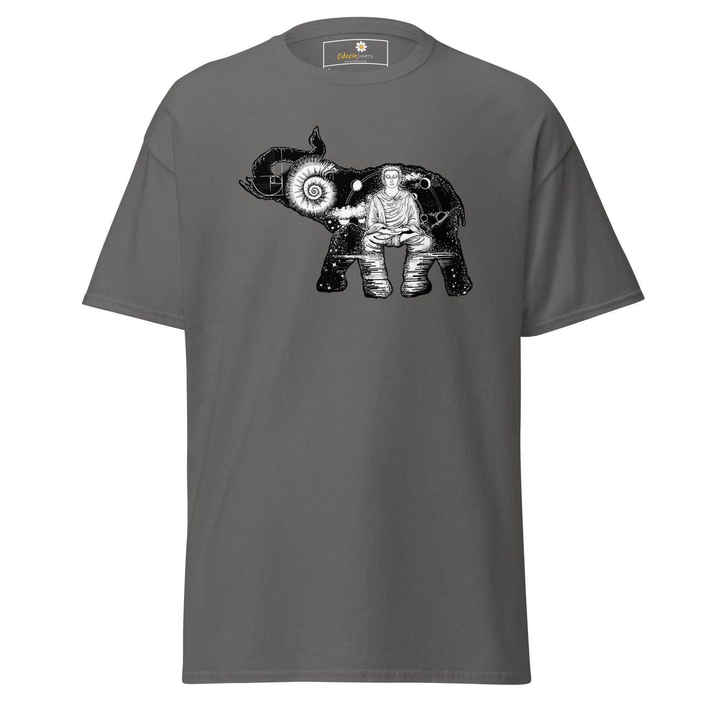 Unisex classic t-shirt - MYSTIC ELEPHANT MEDITATION - REGULAR - Charcoal / S