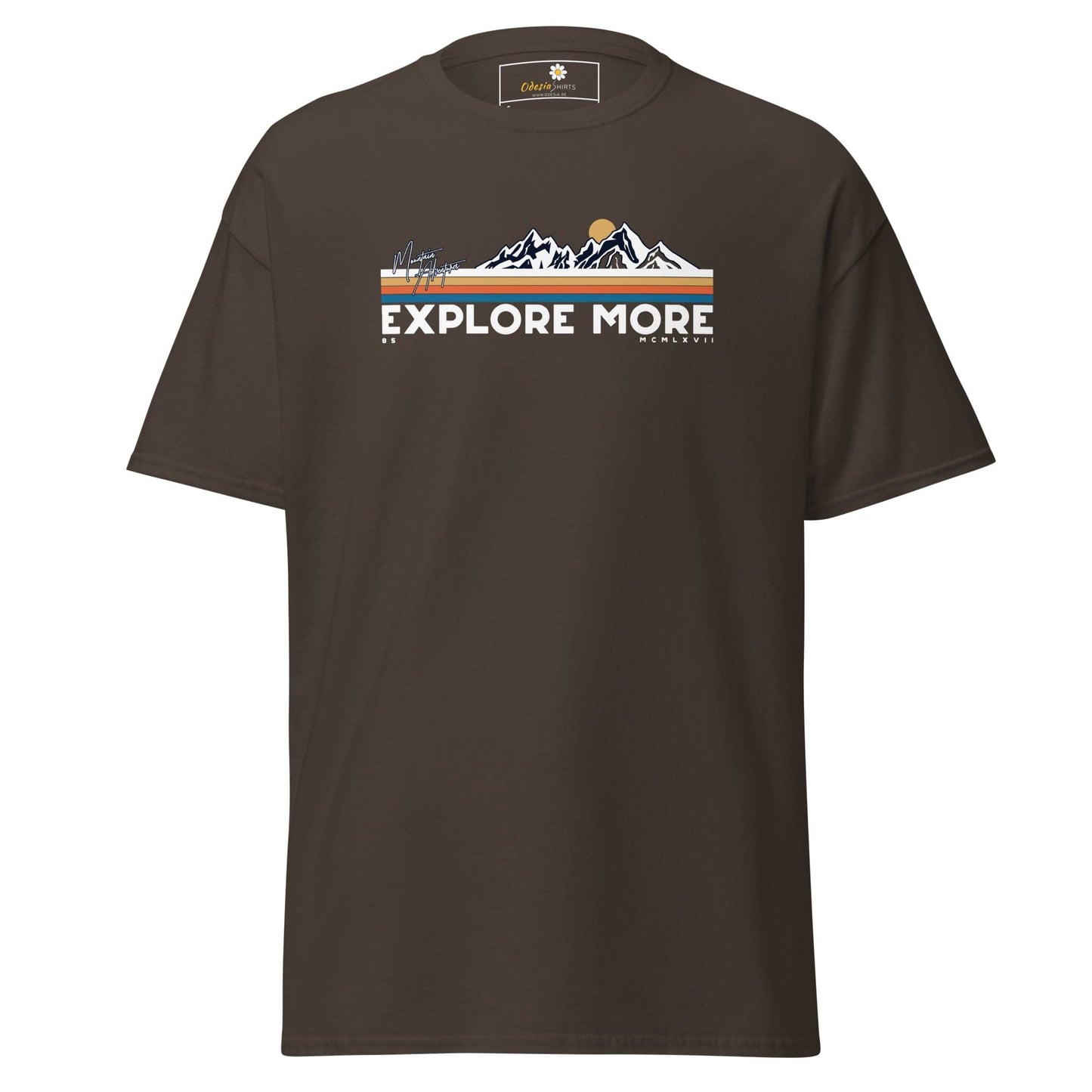 Unisex classic t-shirt - ADVENTURE EXPLORE MORE - REGULAR - Dark Chocolate / S
