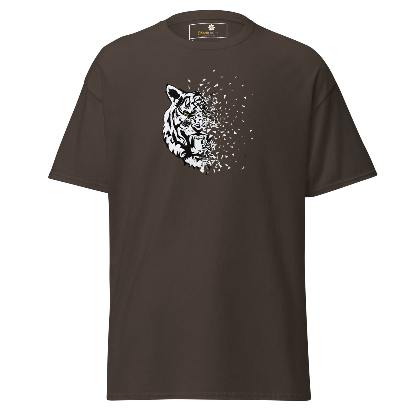 Unisex classic t-shirt - WILD LIFE TIGER DECOMPOS - REGULAR - Dark Chocolate / S