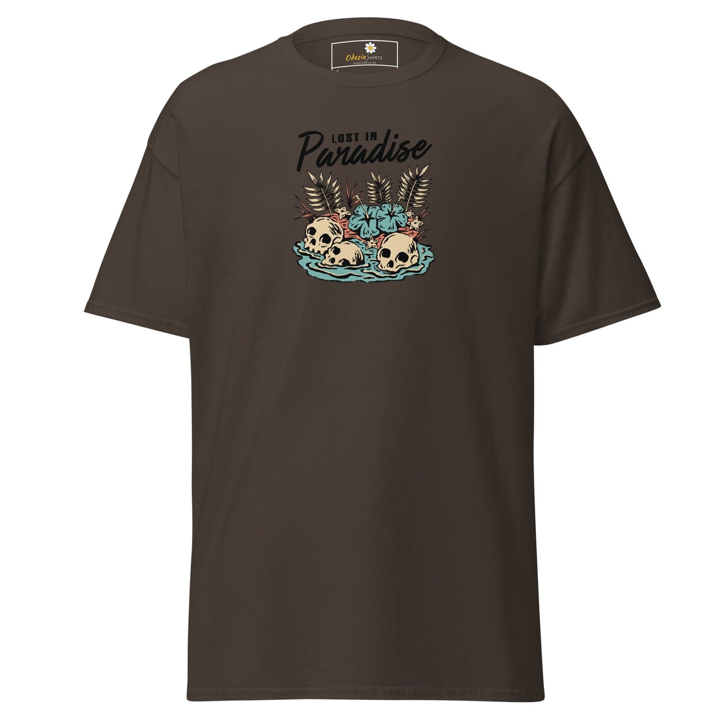 Unisex classic tee - SKULL LOST IN PARADISE - REGULAR - Dark Chocolate / S