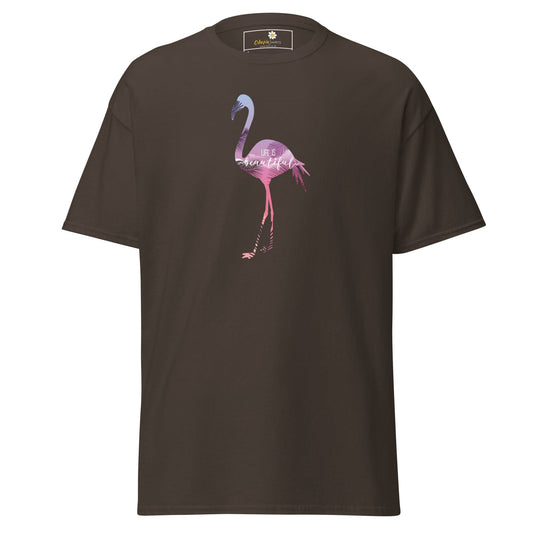 Unisex classic tee - WILD LIFE FLAMINGO - REGULAR - Dark Chocolate / S
