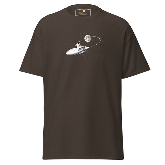 Unisex classic tee - ASTRONAUT ROCKET - REGULAR - Dark Chocolate / S
