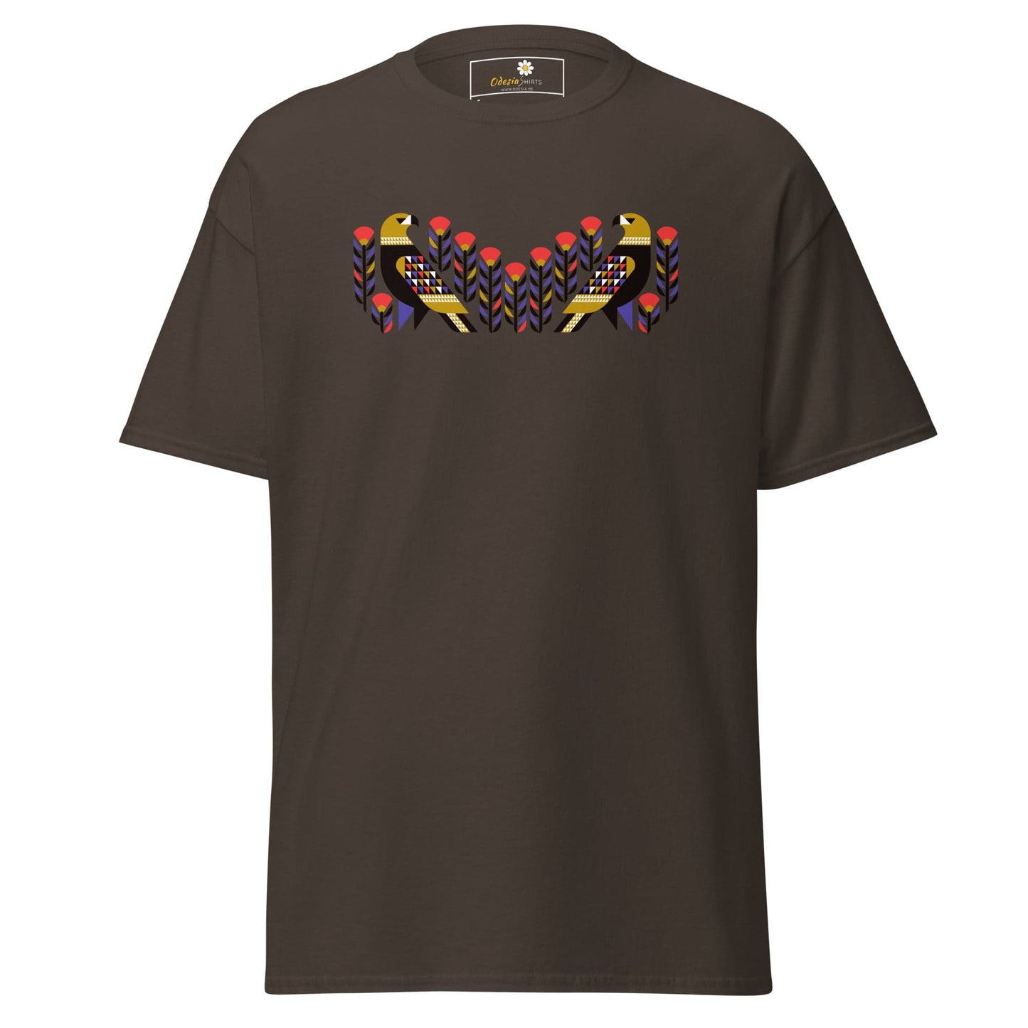 Unisex classic tee - WILD LIFE PERU BIRDS - REGULAR - Dark Chocolate / S