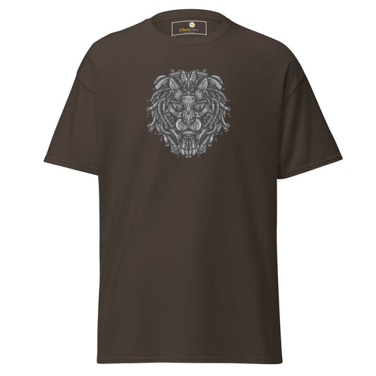 Unisex classic t-shirt - ABSTRACT LION HEAD - REGULAR - Dark Chocolate / S