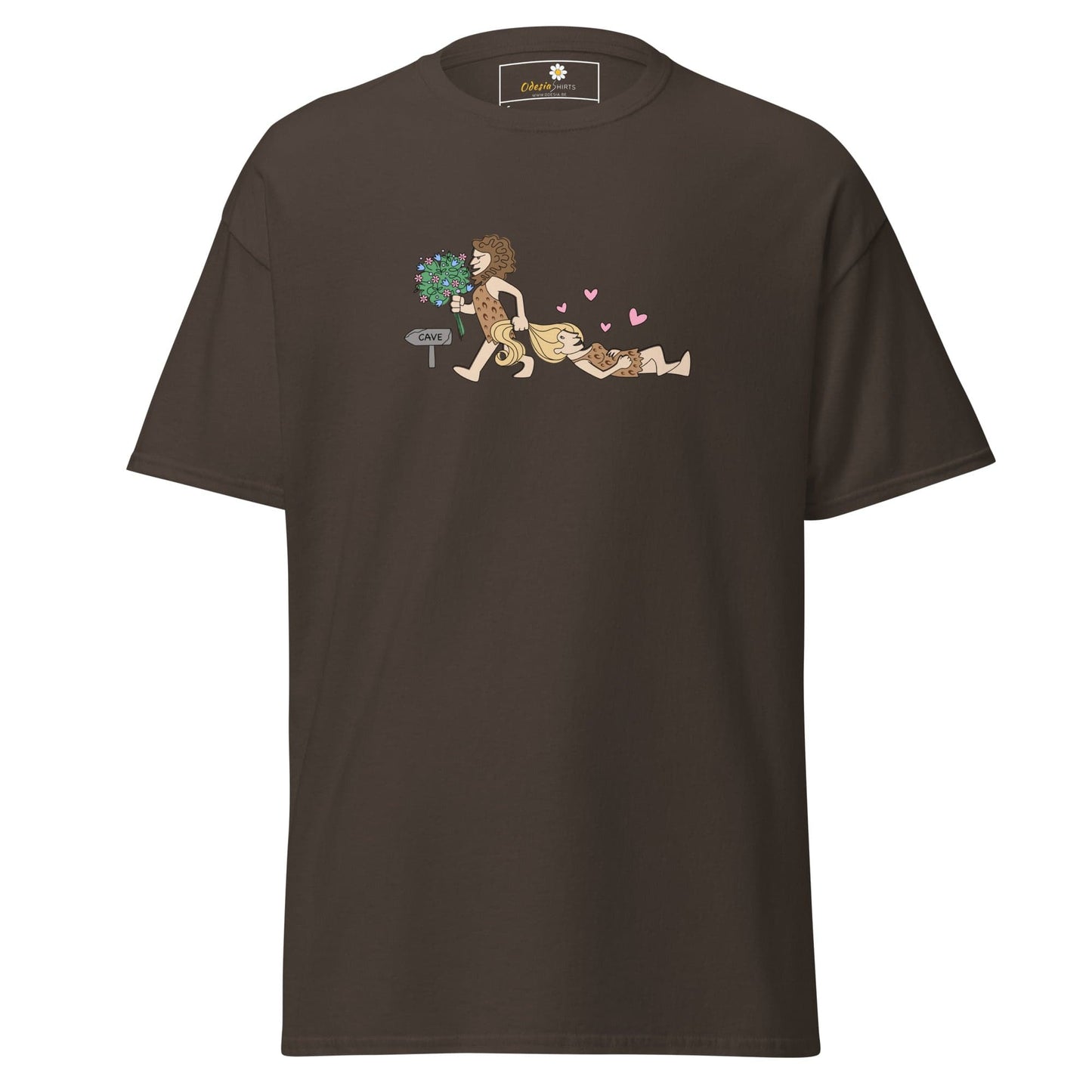 Unisex classic tee - FUN CAVEMAN - REGULAR - Dark Chocolate / S