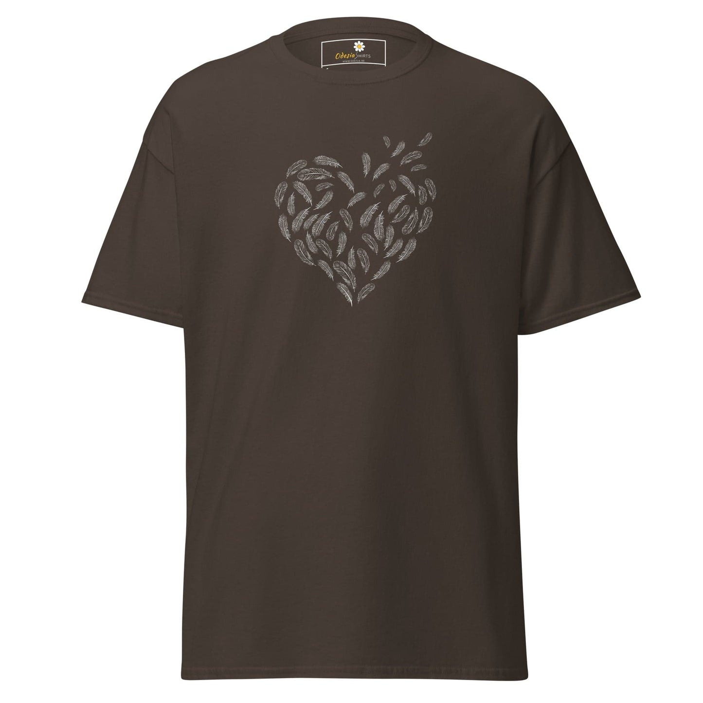 Unisex classic tee - POSITIVE FEATHER HEART - REGULAR - Dark Chocolate / S