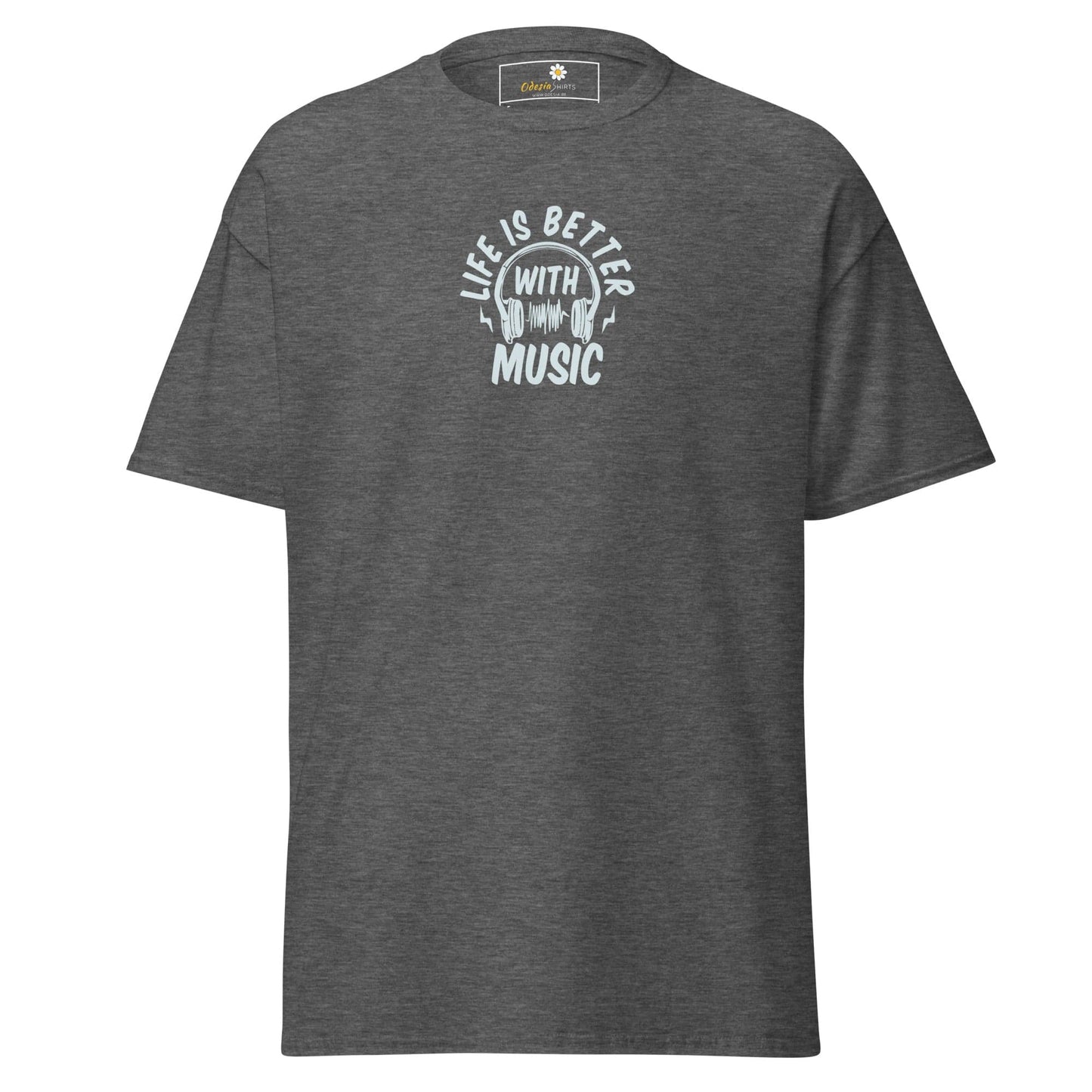 Unisex classic tee - MUSIC IS BETTER - REGULAR - Dark Heather / S
