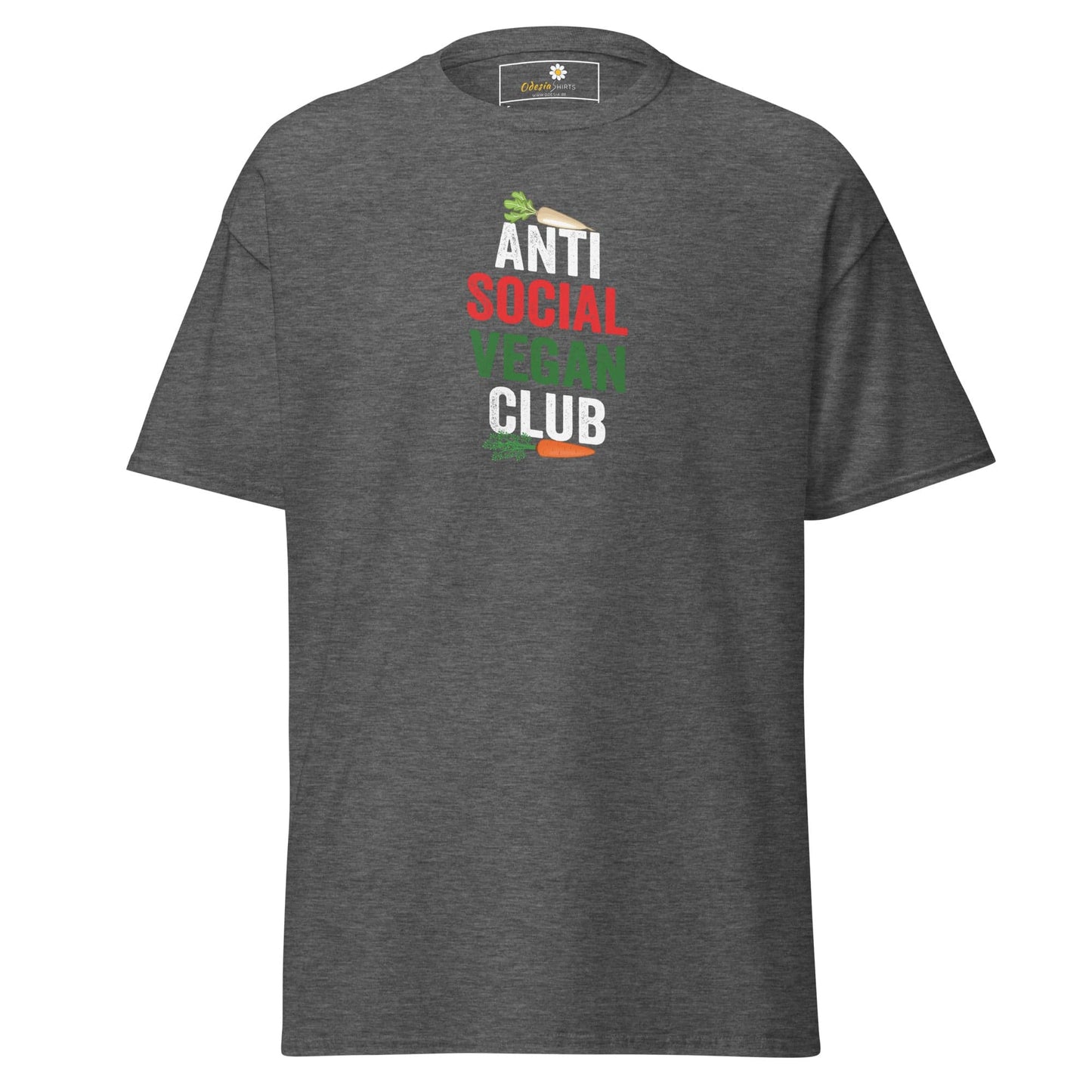 Unisex classic tee - GREEN VEGAN CLUB - REGULAR - Dark Heather / S