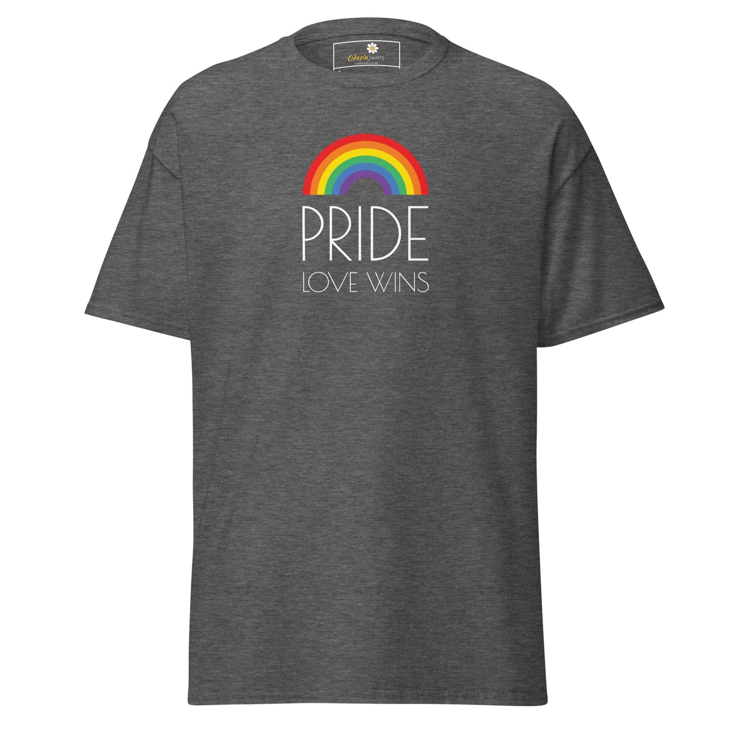 Unisex classic t-shirt - LGBTQ PRIDE LOVE WINS - REGULAR - Dark Heather / S