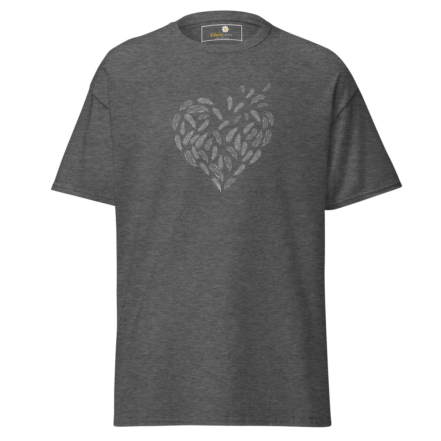 Unisex classic tee - POSITIVE FEATHER HEART - REGULAR - Dark Heather / S