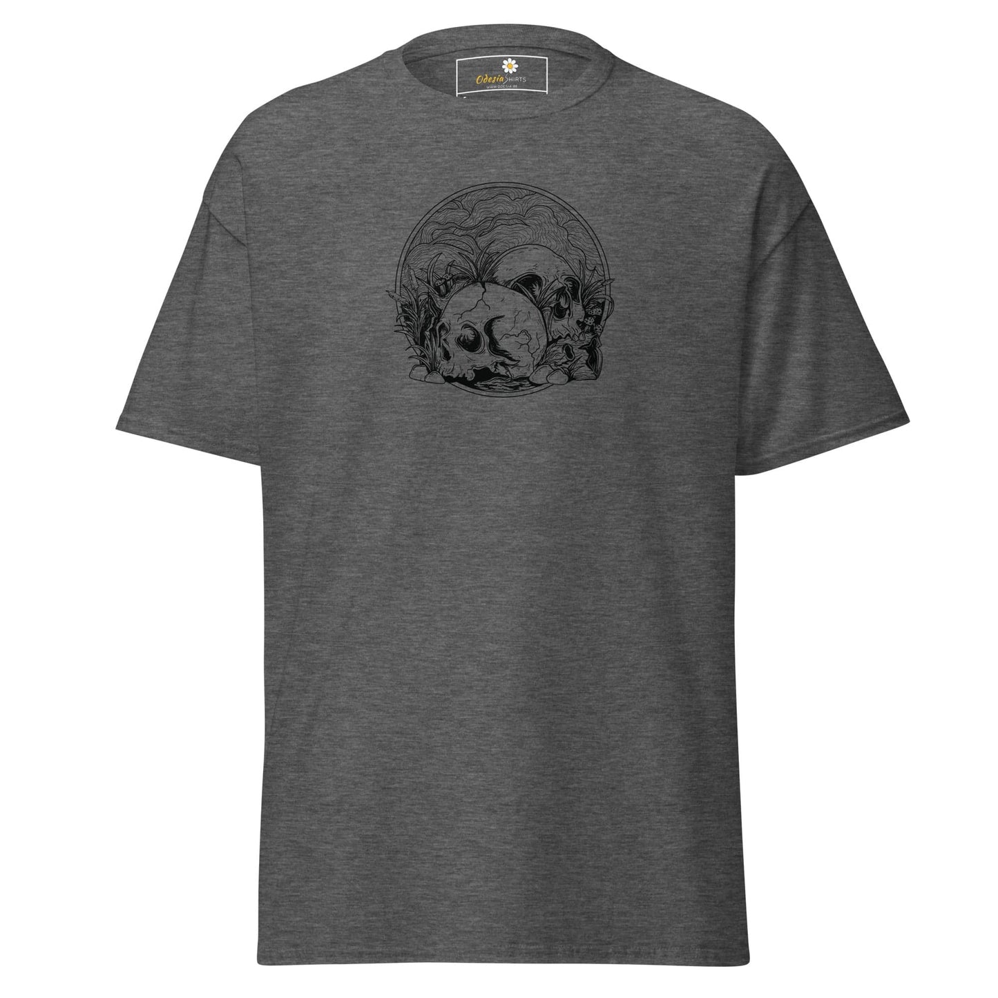 Unisex classic t-shirt - SKULL SUMMER SKULLS - REGULAR - Dark Heather / S