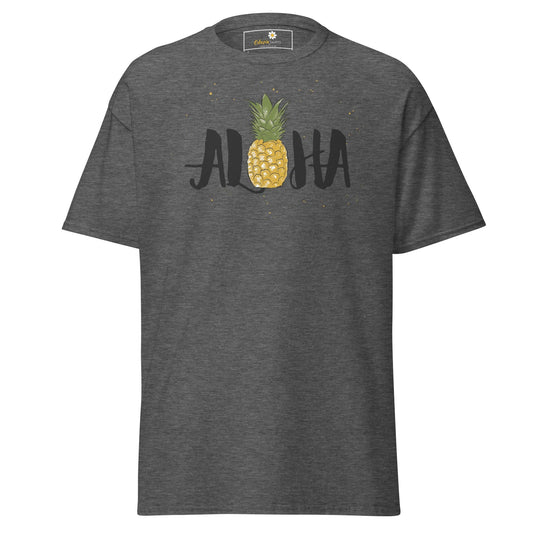 Unisex classic t-shirt - POSITIVE ALOHA HAWAI PINEAPPLE - REGULAR - Dark Heather / S