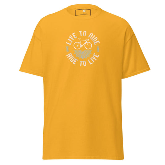 Unisex classic t-shirt - SPORT BICYCLE RIDE TO LIVE - REGULAR - Gold / S