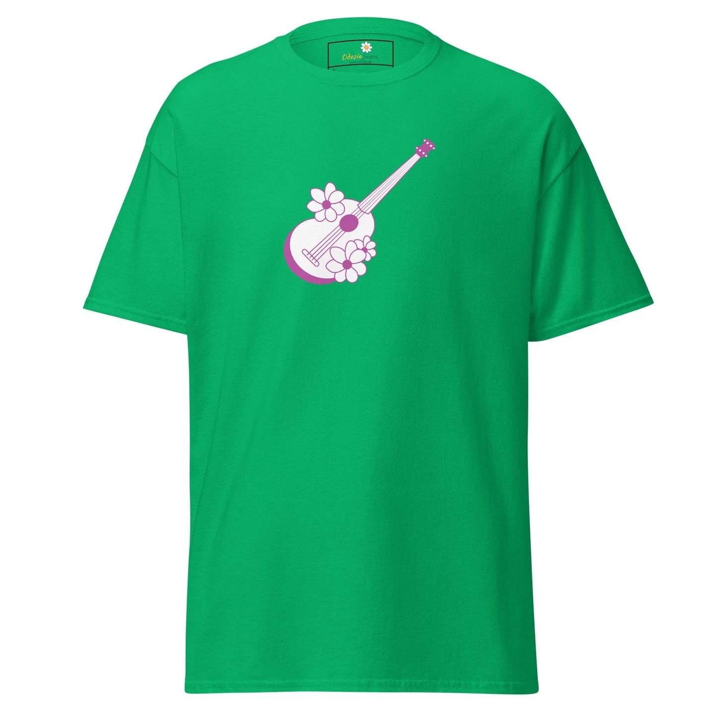 Unisex classic t-shirt - MUSIC GUITAR FLOWERS - REGULAR - Irish Green / S