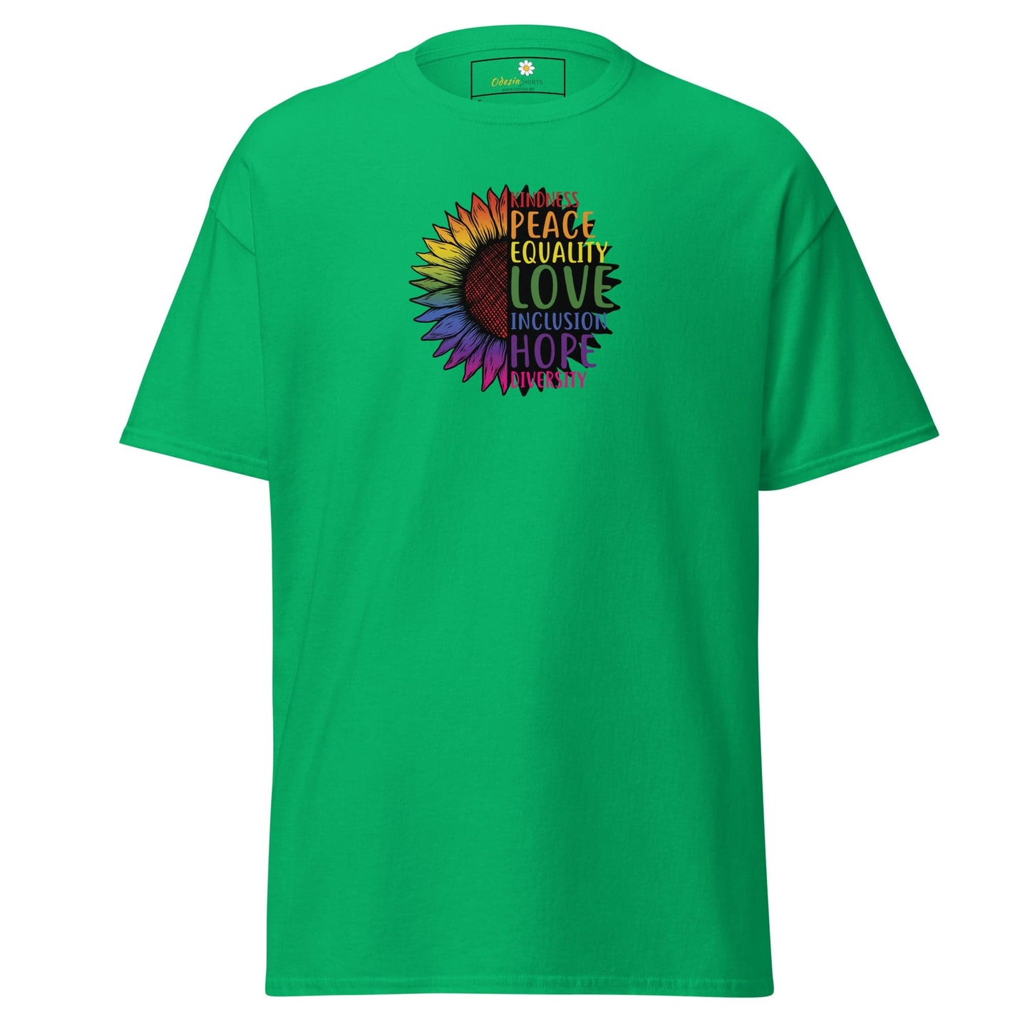 Unisex classic t-shirt - LGBTQ PEACE AND LOVE - REGULAR - Irish Green / S